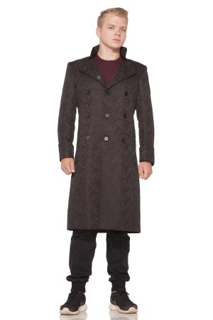 Black Brocade Mens Versailles Coat